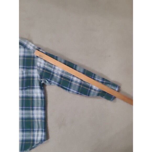 Vtg Tommy Hilfiger Flannel Shirt Mens XL Green Blue Plaid Heavyweight Preppy Y2K - Picture 9 of 12